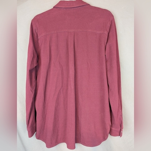 Dream Jeannes by Quacker Factory burgundy medium button up sequined - Picture 2 of 14